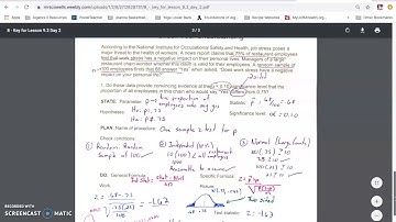 Video 9.2 Day 2 Significance Test for a Proportion 4 Step Process