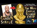 Any Photo into Gold Statue #Photoshop #DwayneJohnson #TheRock