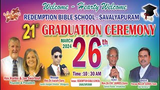 Redemption Bible School 21st Gradution Ceremony || 26/03/24 || word by Rev. Dr. Issaih garu