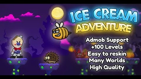 Ice cream Head Platformer Adventure Game - Unity Template + Admob + 100 Levels - Easy Reskin Project