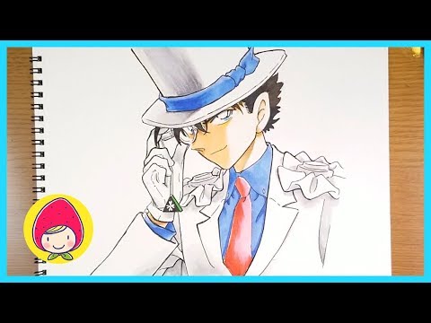 名探偵コナン紺青の拳 公開記念 怪盗キッドを描いてみた Youtube