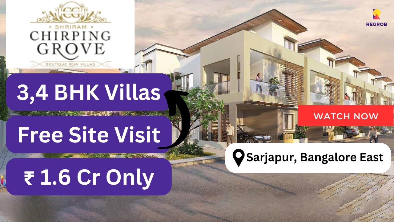 Shriram Chirping Grove ☎ +919870312902 3, 4 BHK Villas For Sale