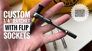 Custom KLEIN TOOLS/DEWALT Flip Socket 1/4” ratchet