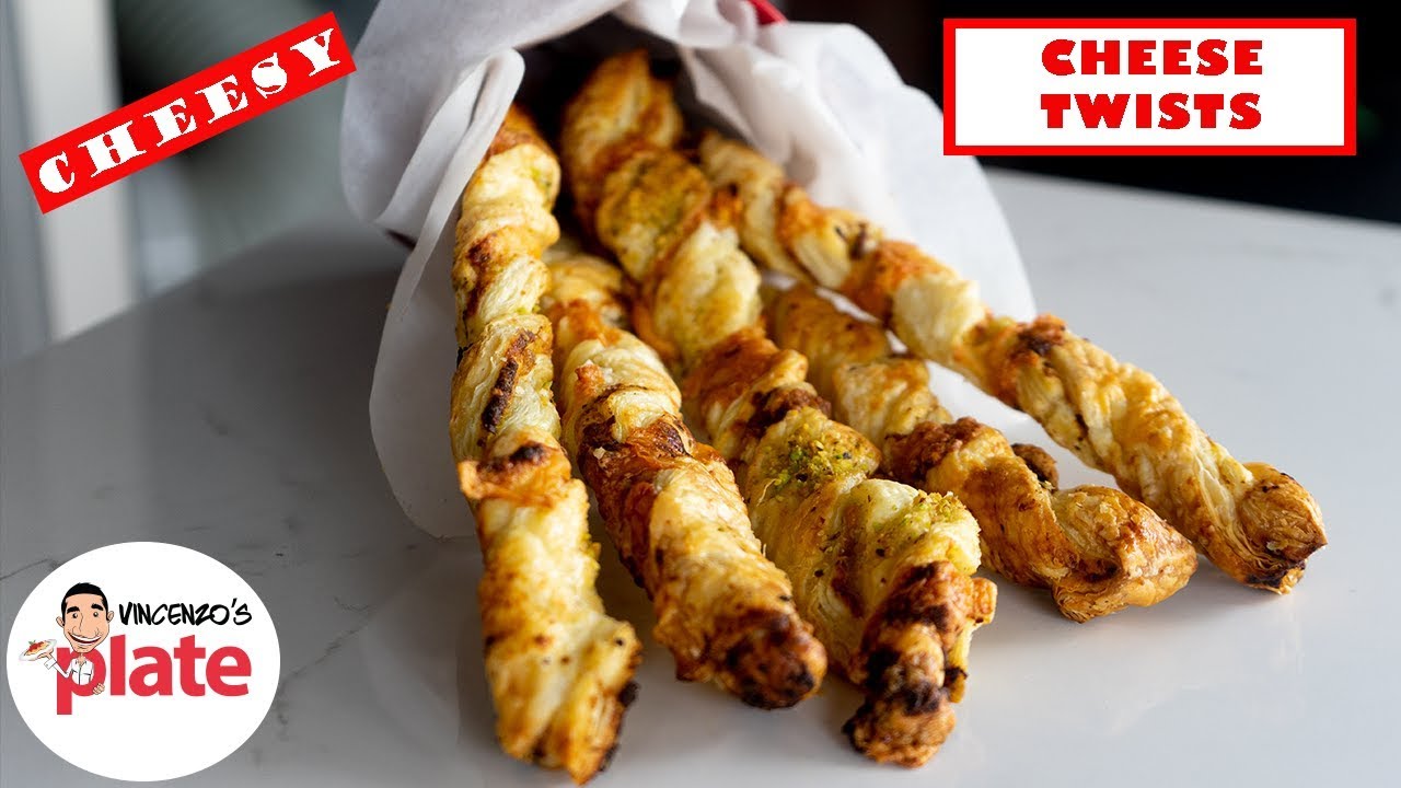 CHEESE TWISTS RECIPE | Super Easy Puff Pastry Cheesy Twists | Vincenzo