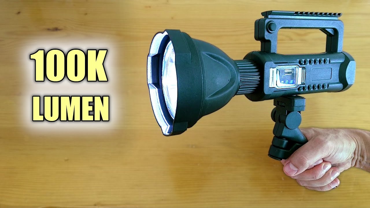 Rechargeable LED Spotlight Torch - Portable HandHeld Searchlight with 100000  Lumen 