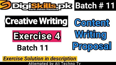 Digiskills Creative Writing Exercise 4 | creative writing exercise 4 batch 11