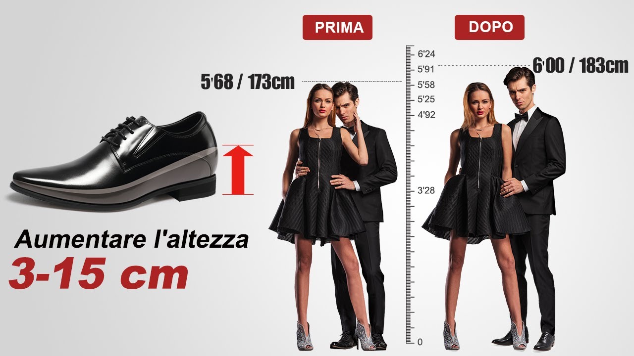 Chamaripa Scarpe con Rialzo Interno Uomo Scarpe Rialzate 3 CM -15 CM Più  Alto - YouTube
