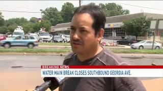 Water main break on Georgia Avenue in Wheaton