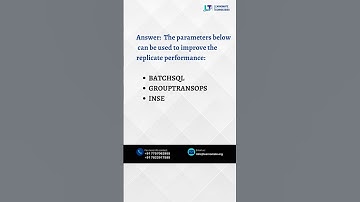 #shorts List few parameters which may help to improve the replicate performance.