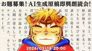 お題募集！AI生成原稿即興朗読会！【Virtual 声優Tuber・タイガノゾムの配信 2026 05 18】