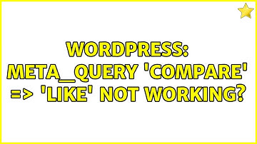 Wordpress: Meta_query 