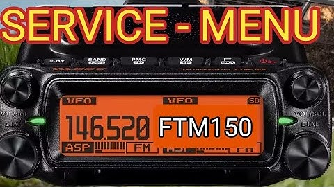 Yaesu FTM-150 Service Menu