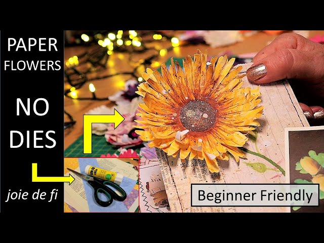 PAPER FLOWERS NO DIES ⭐ Tutorial That ANYONE Can Do! ✅ class=