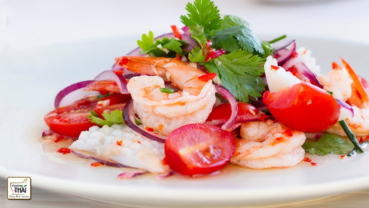 Ensalada de marisco estilo Thai