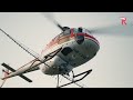 Airglaciers as350 helicopter spraying vineyards in switzerland