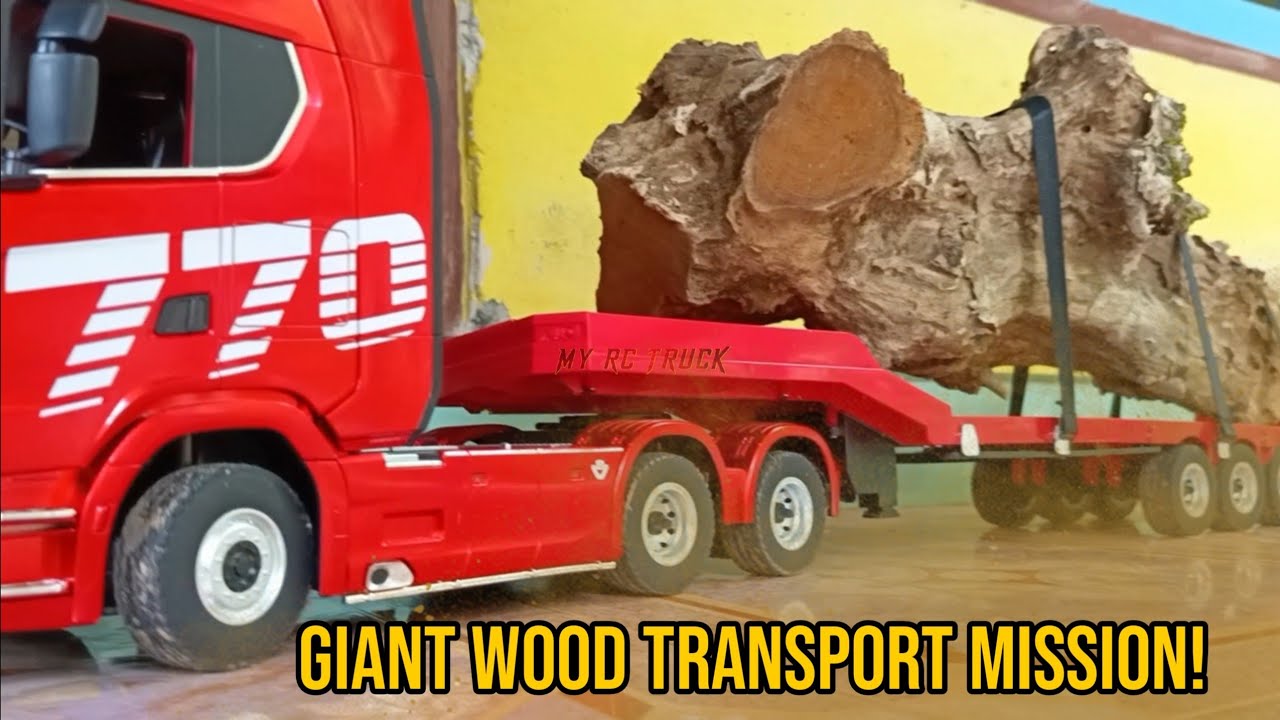 Powerful RC Scania Truck Hauling Giant Wood Logs with Huina 1501!