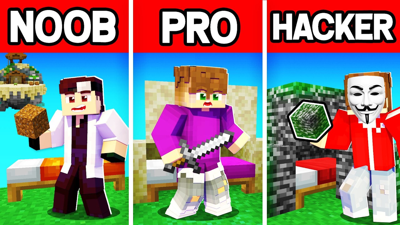 NOOB vs PRO vs HACKER ΣΤΙΣ MINECRAFT ΜΑΧΕΣ ΜΕ ΚΡΕΒΑΤΙΑ