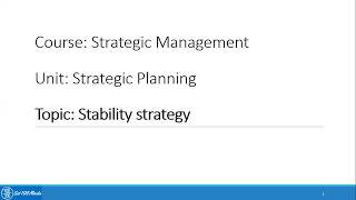 3.3 STM Stability strategy