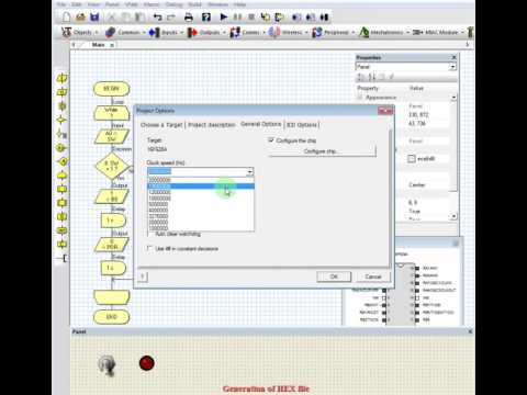Tutorial 5: Generation of Program HEX File - Flowcode كيفية توليد ملف الهيكس بواسطة فلوكود