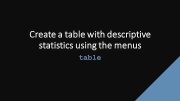 SDAS Stata TechTok - descriptive statistics table (menu version)