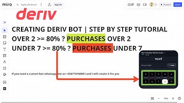 Creating Deriv over 2 under 7 percentage Bot | purchase over 2 if = 80% and under 7 if =80% | Guide