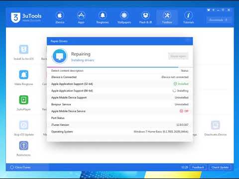 If you failed to connect with 3uTools, try to fix iTunes driver, and try again