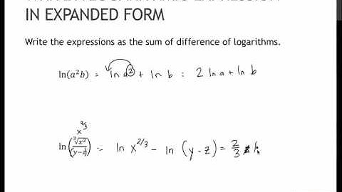 100 Write a Logarithmic Expression in Expanded Form (4.4)