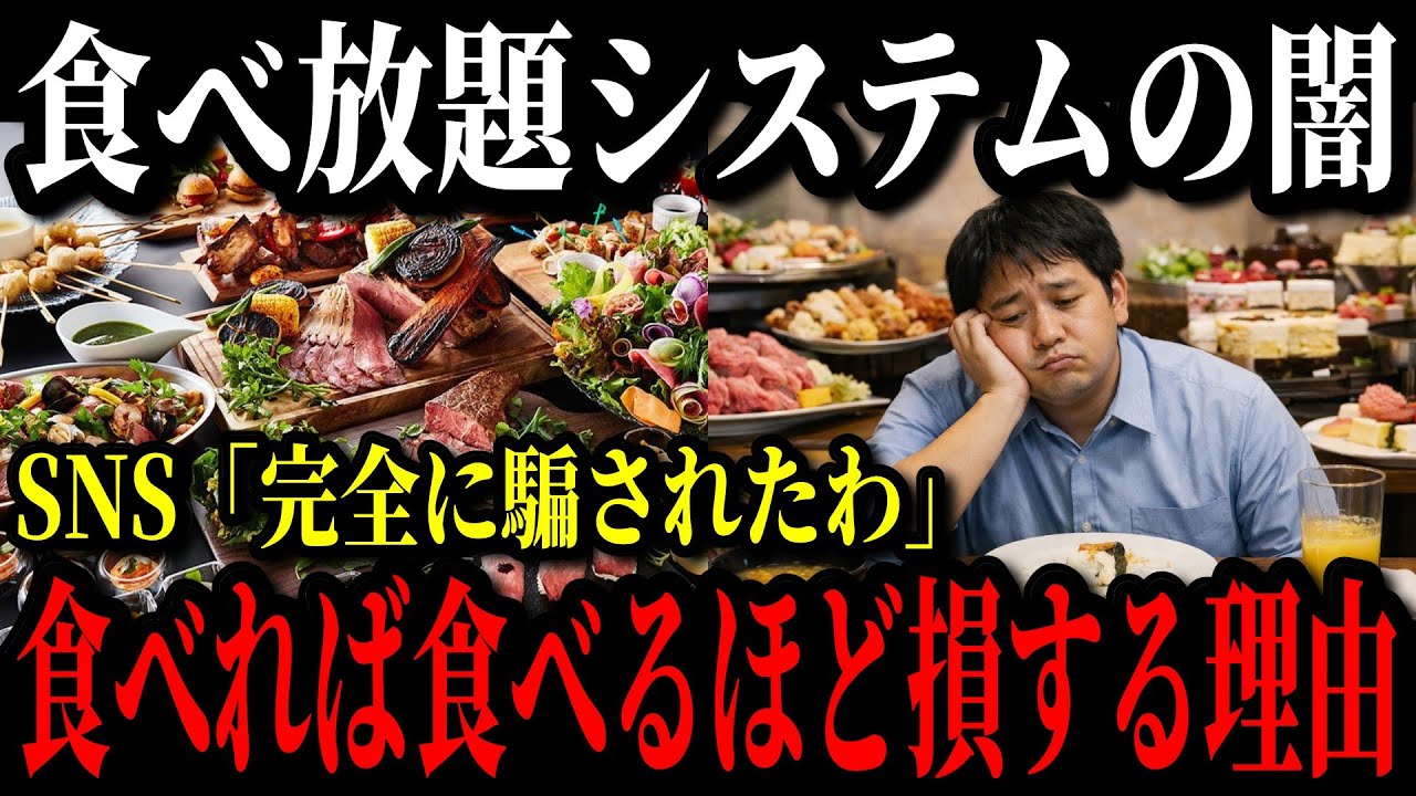 食べ放題で客側が絶対に元が取れない仕組み、絶対に店側が得をする本当の理由…【ゆっくり解説】