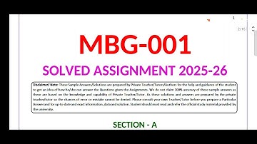 IGNOU mbg 1 solved assignment / IGNOU mabgs solved assignment 2025-26 / pdf watsapp 8228091239