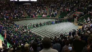 The unt commencement processional for doctoral and master's students
on may 13, 2016.