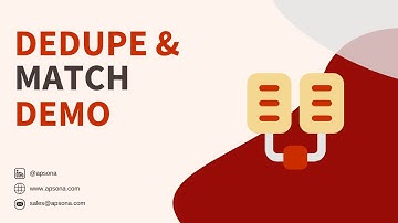 Apsona De-duplicate and Match Demo