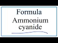 Ammonium Cyanide and Polyatomic Ions