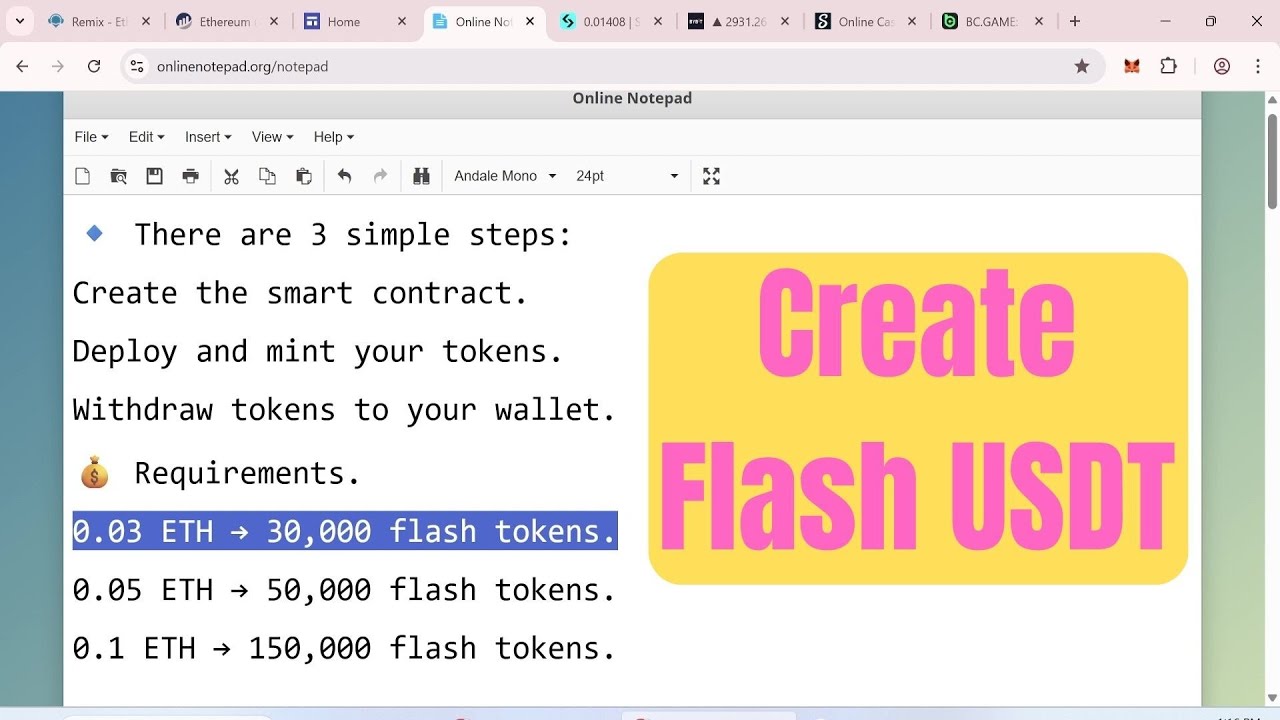 How to Create FLASH USDT TRC20 Token Step by Step