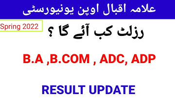 AIOU Spring 2022 Result || B.A , b.com ADC ,ADP Result update 2022