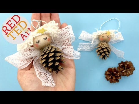 Pine Cone Angel Ornaments DIY - Nature Christmas Decorations