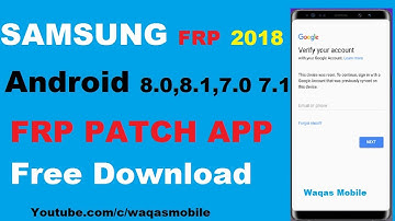 Samsung 8.0,8.1,7.0,7.1 frp bypass App 2018 by Waqas Mobile