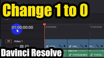 How to start timeline timecode from 0 hour instead of 1 (Davinci Resolve, Number)