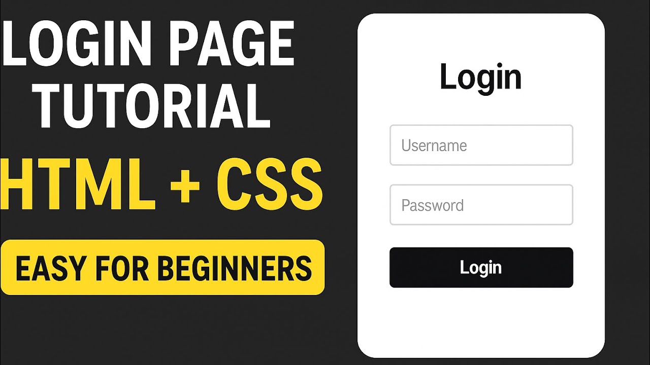 How to Create a Login Page Using HTML & CSS | Beginner Tutorial - YouTube