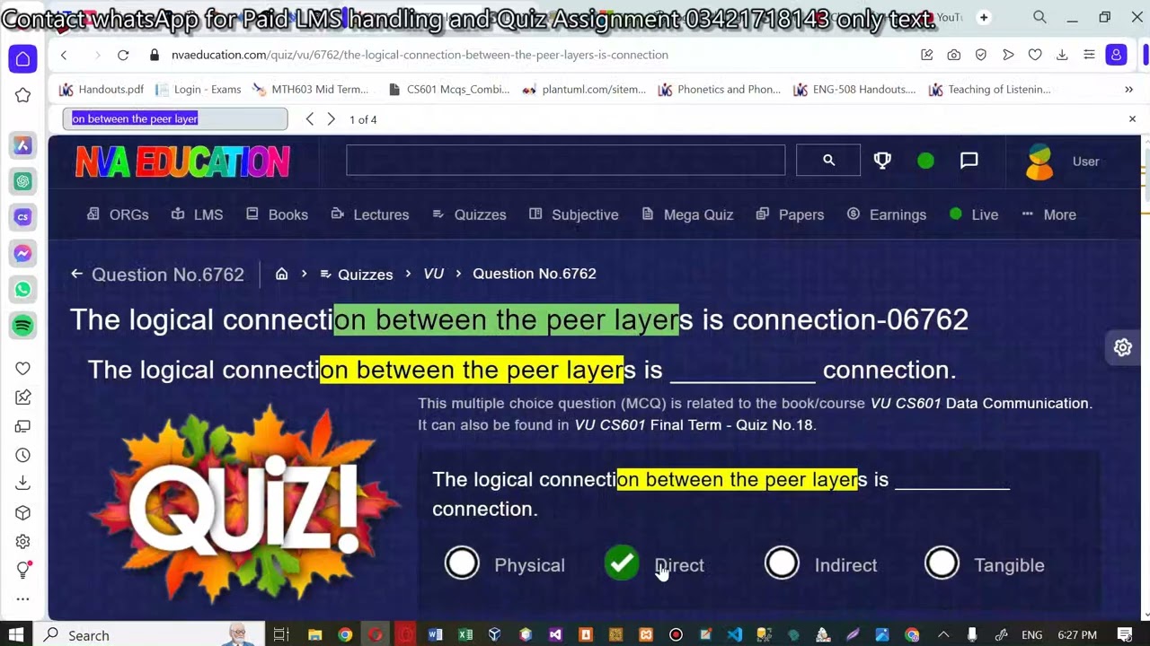 cs601 Quiz 1 solution 100% correct answers verified by handouts