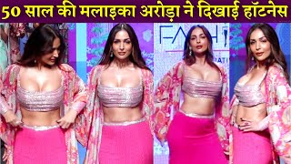 Malaika Arora Attractive And Gorgeous Ramp Walk In Pink Dress At Bombay Times Fashion Week