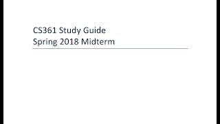 CS361 Intro to Software Engineering Midterm Review #2