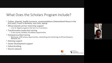 UC Berkeley Mastercard Foundation Scholars Program Informational Webinar, 28 October 2024