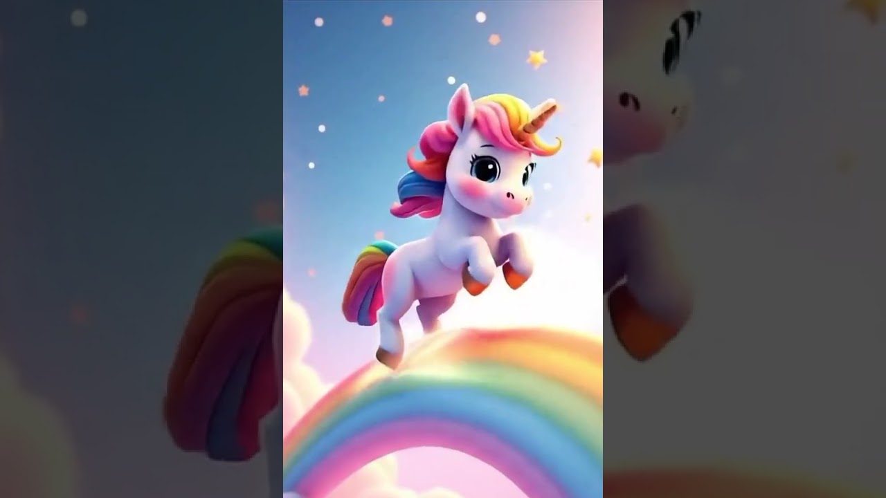 Magical pony jumping on a rainbow 🌈🦄Cute and colorful fantasy video for kids ✨ 