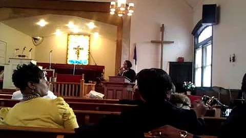 Tamara Conley singing at Antioch Baptist Church
