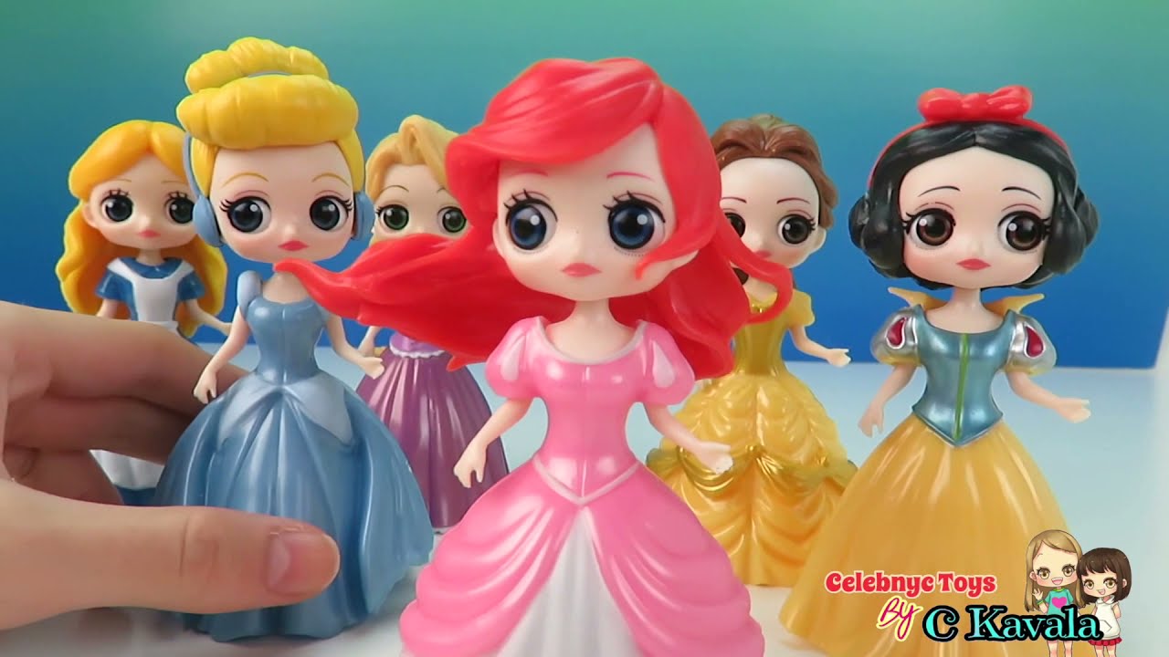 Disney Princess Magiclip Dolls Elsa Anna Aurora Sofia Tiana Amber Youtube