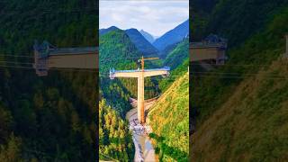 Hundred Meter Pier Over Gorge, Xiyu High Speed Rail Footage
