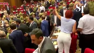 Armenian lawmakers brawl in parliament