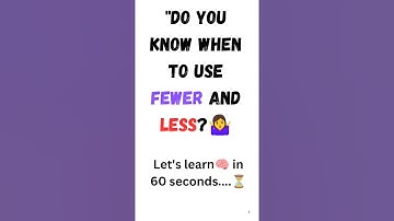 Fewer vs. Less: Learn the difference in 60 seconds! 🕒 Never mix them up again! 🚀 #EnglishGrammar