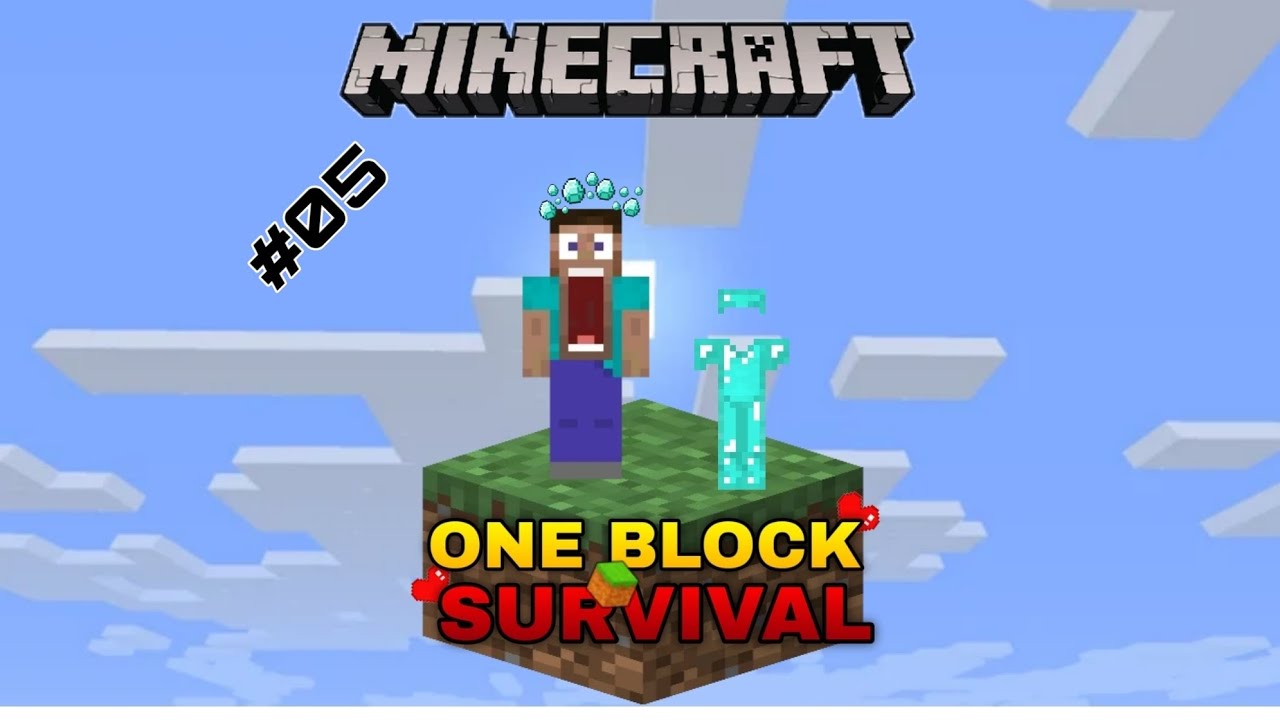 i made my diamond armor in minecraft one block || one block part 05 ...