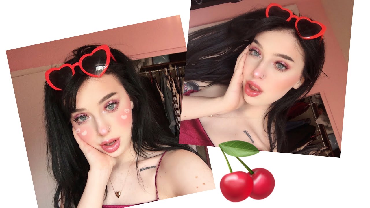cute cherry makeup + talkin (▰˘◡˘▰)